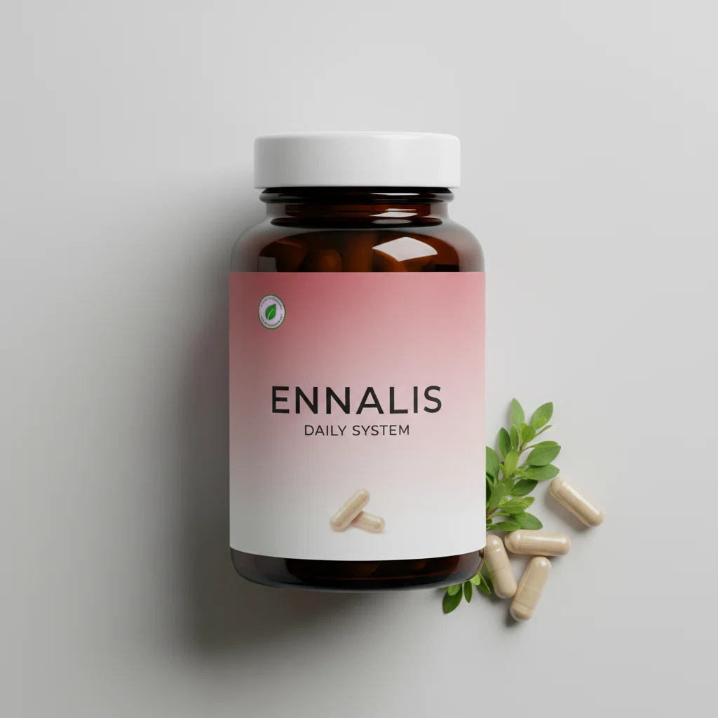 Ennalis Daily System vit plastburk med kapselformigt kosttillskott